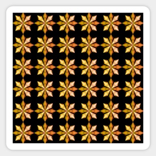 Yellow winter crystal flower pattern Sticker